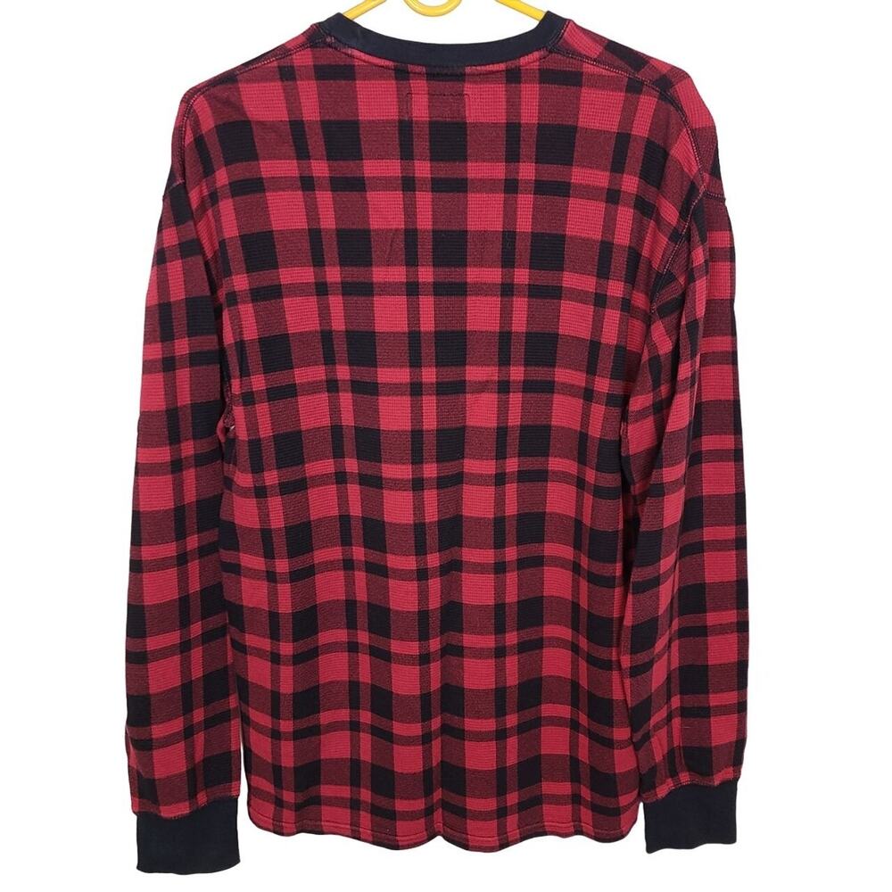 Polo Ralph Lauren Mens Red Buffalo Plaid Waffle Knit Thermal Shirt Size L Preppy - Picture 7 of 7